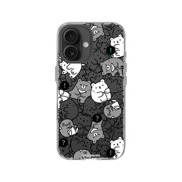 iPhone 16 Clear Case（相機按鈕） 透明 - 白白日記 Darylhochi - 眾裏尋他 (黑白)