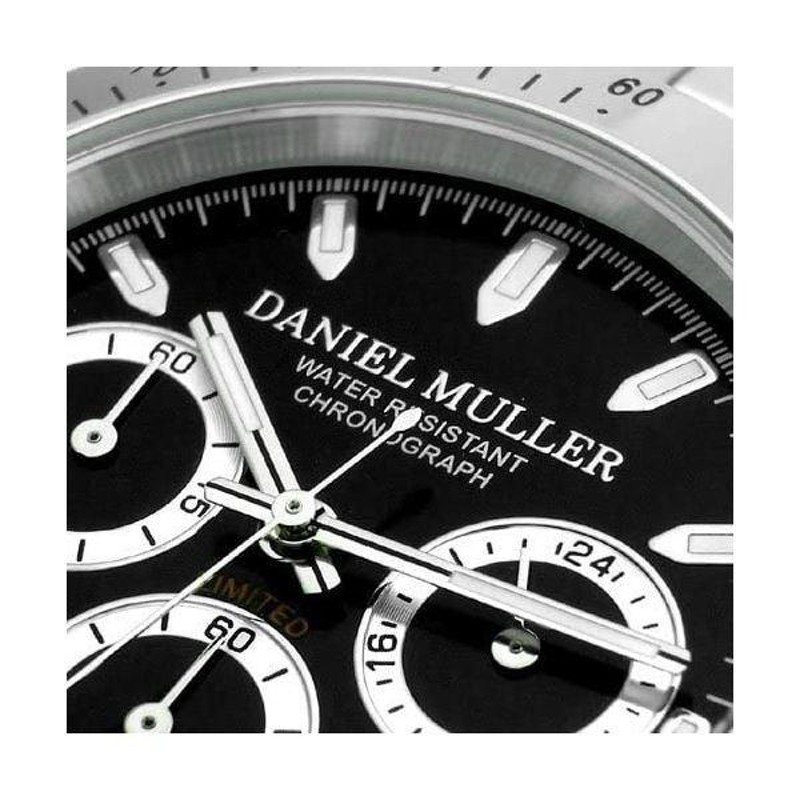 DANIEL MULLER(ダニエルミューラー) 腕時計 クロノグラフ ステンレス製 メンズウォッチ ブラック DM-2003BK |  LINEショッピング