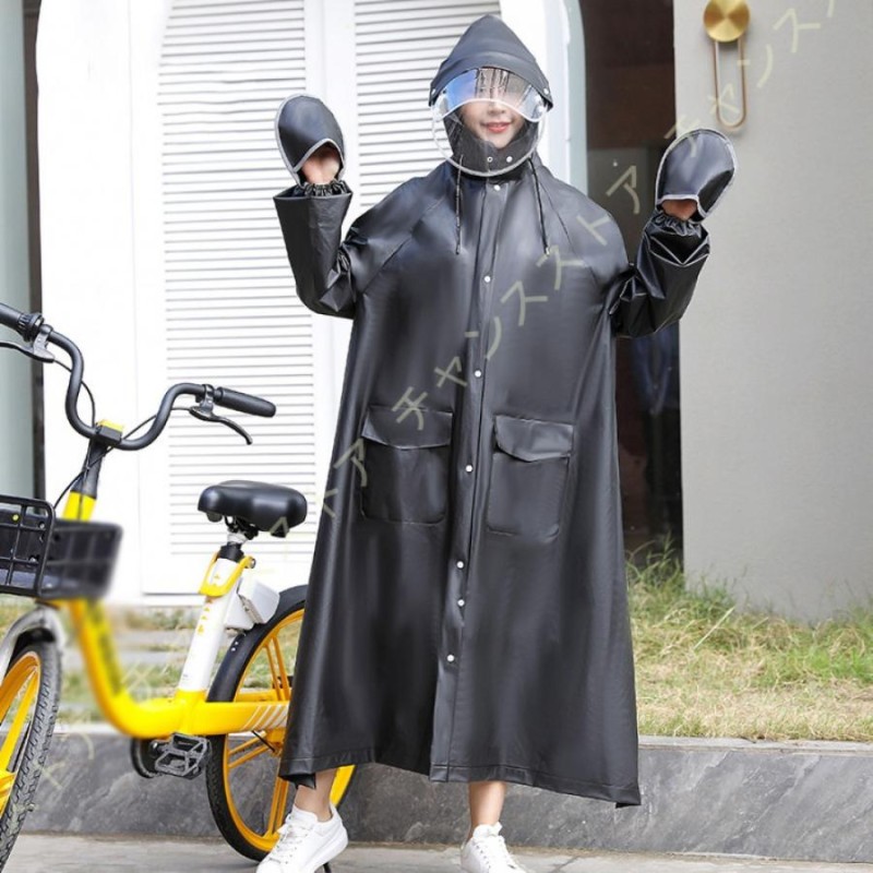 破れにくい レインコート Lサイズ 帽子付き 雨 台風 耐水 防水性能