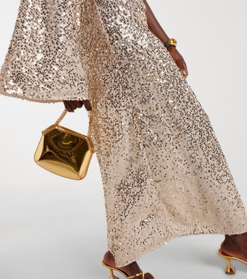 Rotate Sequined one-shoulder maxi dress