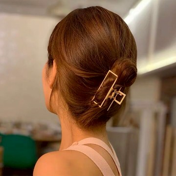 韓國簡約合金大號盤發抓夾后腦勺發夾歐美風復古發飾頭飾發抓夾子