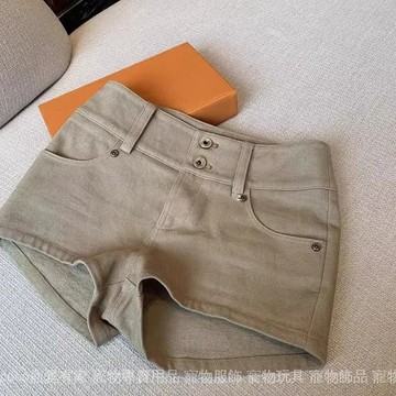免運 台灣出貨 卡其色美式顯瘦牛仔短褲褲辣妹夏季新款中高腰慵懶直筒休閒熱褲子限時下殺 0710