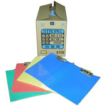 【文具通】STRONG 自強 210 雙邊上面 強力夾 夾具長度約10cm 文書夾 檔案夾 約225x20x320mm 環保材質可回收PP板 L1170411【APP滿額下單10%點數(單一帳號最高1500點)】8/31止
