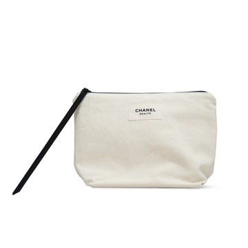 CHANEL 香奈兒 時尚米色化妝包