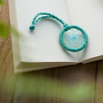 純粹湖水綠 - 麻繩 迷你捕夢網成品 - 森林系 包包吊飾 交換禮物