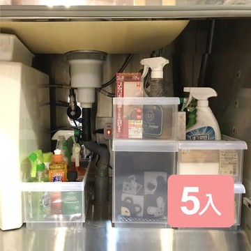 真心良品 諾可隔板多用途整理盒便利組(附輪)5入組