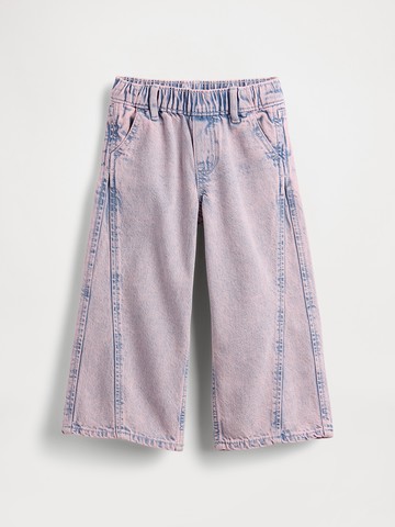 女幼童裝 鬆緊寬鬆牛仔褲-粉紫色