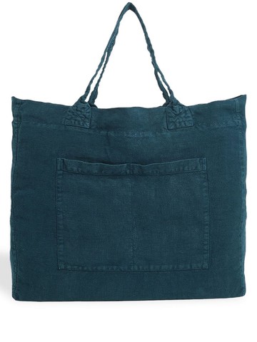 Once Milano - pocket weekend bag - unisex - Linen/Flax - One Size - Blue
