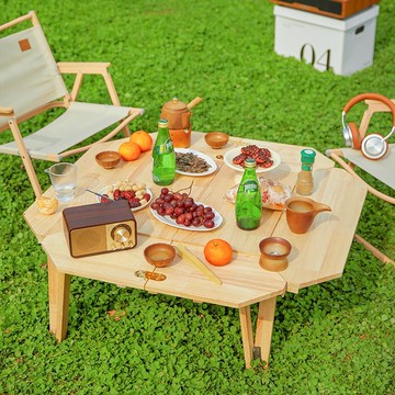 免運/快速出貨 戶外折疊桌便攜式實木八角桌露營桌椅車載簡易移動擺攤地攤小桌子