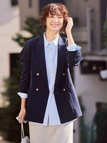 光滑翻領前排扣西裝外套(HC51L0Y0200) - AMERICAN HOLIC