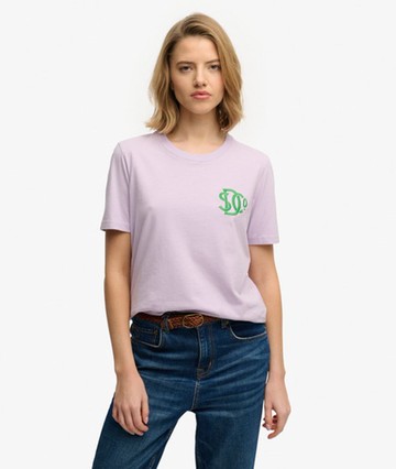 Superdry Women's Sd & co Neon Relaxed T-shirt Purple Size: 4