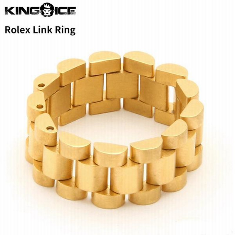 送料関税込【King Ice】Rectangle Poisonリング☆国内発送(２色) キングアイス King Ice 指輪 リング ロレックスリンク Rolex