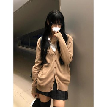 原創JK開衫外套女基礎款秋冬季毛衣針織衫學院風疊穿加厚長袖上衣