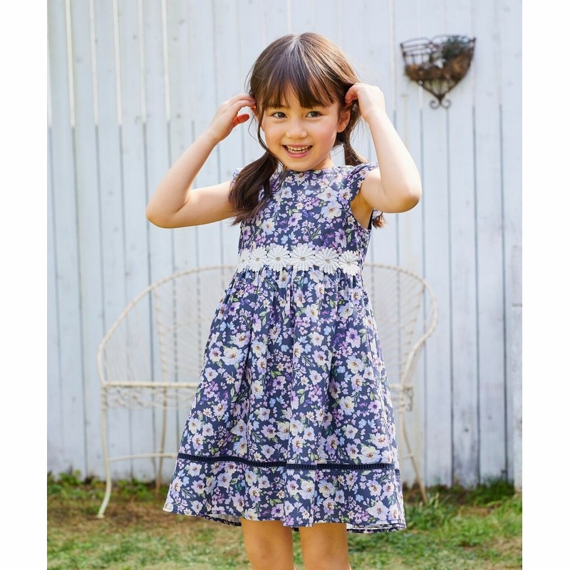 オンワード Any Fam Kids ワンピース フラワーワンピース ネイビー 1 キッズ 送料無料 通販 Lineポイント最大1 0 Get Lineショッピング