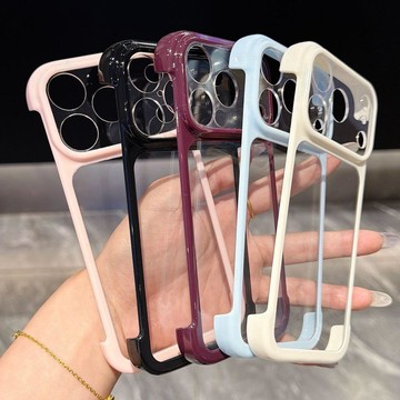 糖果色無邊框蘋果iPhone15/14/13適用11蘋果18/17/16PROMAX手機殼