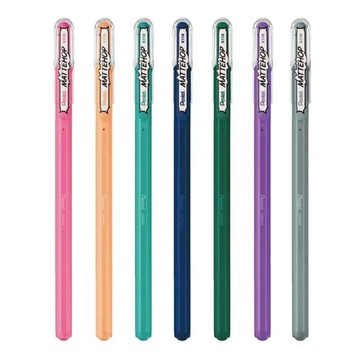 (限量)飛龍Pentel MATTEHOP 繽紛高彩筆(K110-V)-深藍/深綠/淡橘/灰/淡粉紅/青綠/淺紫