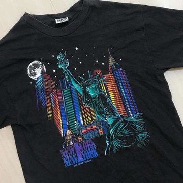 哥特潮流自由女神暗黑喪系oversize短袖歐美超火炸街嘻哈T恤男