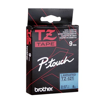 兄弟牌brother謢貝標籤帶/藍底黑字/9mmx8M/TZE-521