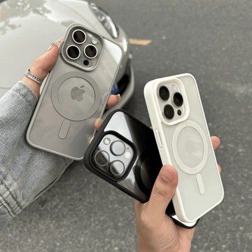 促銷  膚感磁吸殼 手機殼 簡約 防摔 保護殼 Magsafe磁吸 膚感邊框 永不發黃 磨砂防指紋 適用iphone蘋果
