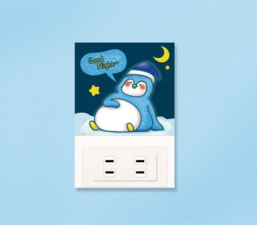 開關插座裝飾壁貼-【單售】 吃電企鵝款