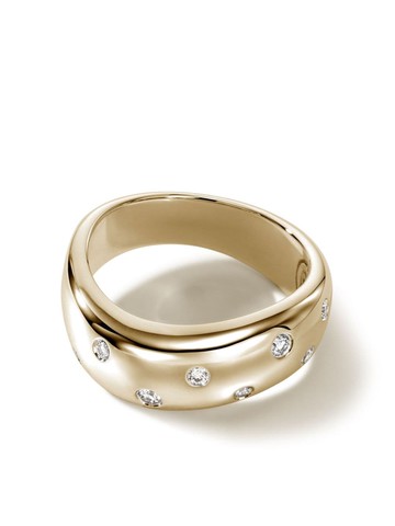John Hardy - 18kt yellow gold Surf diamond ring - women - 18kt Gold/Diamond - 8