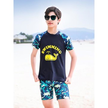 男童泳衣運動夏新款專業訓練分體學生中大童兒童游泳衣男孩青少年