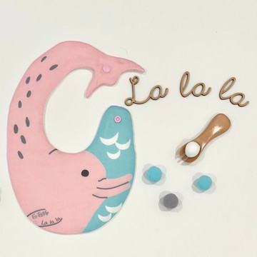 白海豚_ 台灣特有種 八層紗棉質口水巾 / 圍兜兜