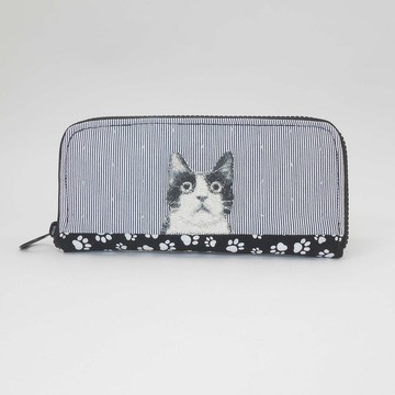 刺繡 長夾01-黑白貓