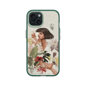 iPhone 15 Clear 憂墨綠 - Janice Sung - Flora 2 花叢