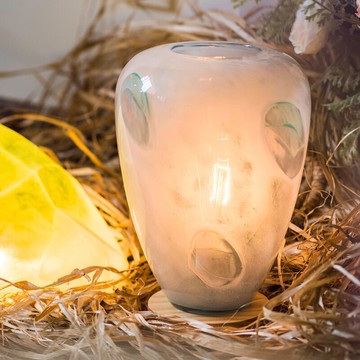 掬涵 霧海浮游裝飾玻璃燈 臺燈燭臺擺件手工藝術玻璃優雅清新