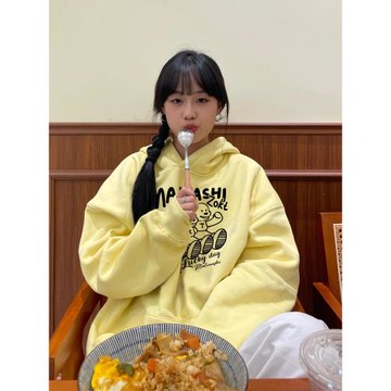 純棉美式復古高級感潮牌連帽衛衣女款秋冬加絨加厚小眾設計感外套