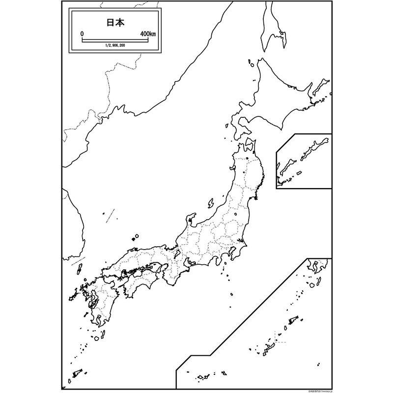 日本地図の白地図 A1サイズ セット