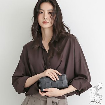 【A&L老工匠】【A&L老工匠】真皮羊皮Elite艾格麗經典大格編織招財長夾(曜石黑)