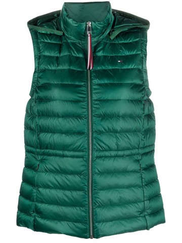 Tommy Hilfiger - zip-up padded gilet - women - Polyamide/Polyester/Down/Feather - M - Green