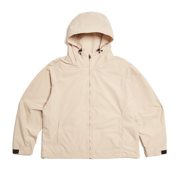 EDWIN 男款 大寬版防風連帽外套 (淺卡其) #外套