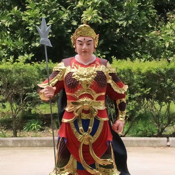 佛像 宗教擺件 家居擺件二郎神楊戩神像家用供奉樹脂佛像擺件站姿彩繪寺廟二郎真君佛像