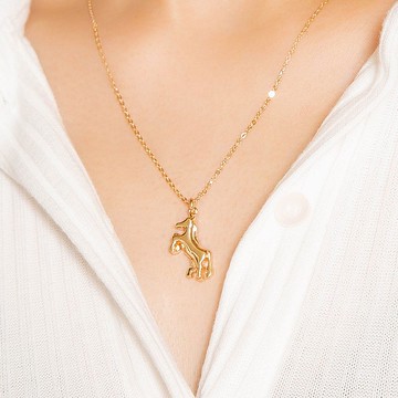 Horse Necklace 生肖系列 馬動物造型項鍊 純銀鍍18K金 送禮推薦