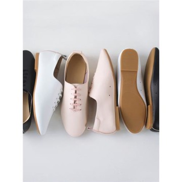 everlane inschic圓頭平底小皮鞋女春秋真皮軟底女鞋學院風小白鞋