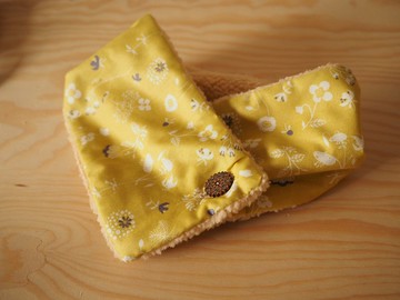 英國手工縫製 保暖圍巾圍脖頸巾 粉色小花圖案