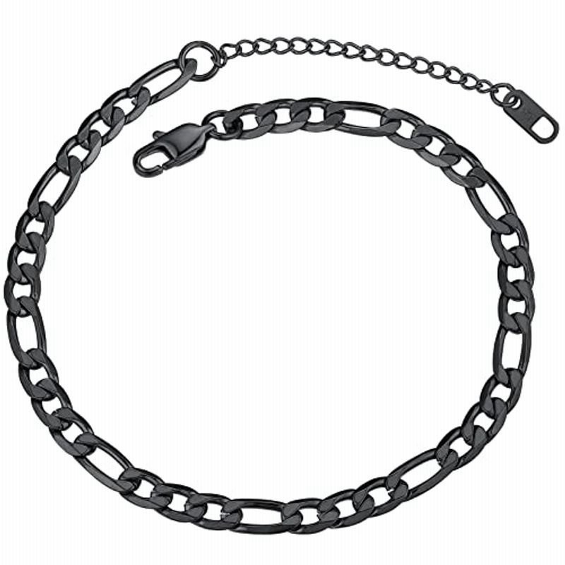 Chainspro ステンレス アンクレット メンズ 人気 黒 ブラック 22cm 5cm 幅6mm フィガロチェーン レディース アクセサ 通販 Lineポイント最大get Lineショッピング