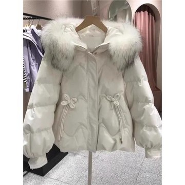 Moda 24冬毛領蝴蝶結仙女羽絨服