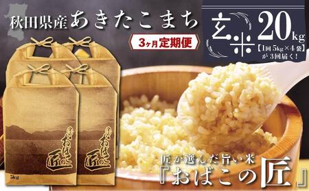 秋田県産おばこの匠あきたこまち 20kg （5kg×4袋）玄米