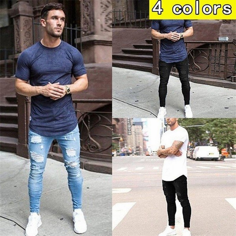 ダメージジーンズ スキニーパンツ メンズ ラインパンツ ストレッチデニム 大きいサイズ ストリートファッション 大きいサイズ 大人気 通販 Lineポイント最大0 5 Get Lineショッピング