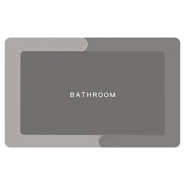 矽藻土軟地墊/浴室地墊加厚款 吸水PU皮  80 x 50cm  淺灰色  1個