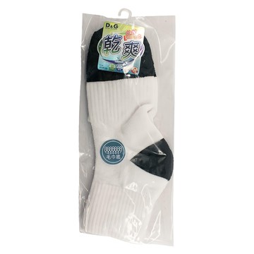 D&G 乾爽1/2毛巾底男襪 25-28cm  白色