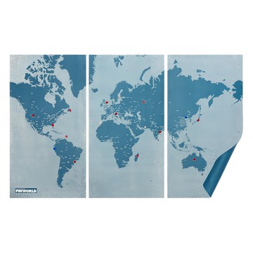 Palomar 拼世界地圖 壁紙 可清洗可回收羊毛氈材質 溫馨居家裝飾 附PIN針  (196 x 124cm)  藍色