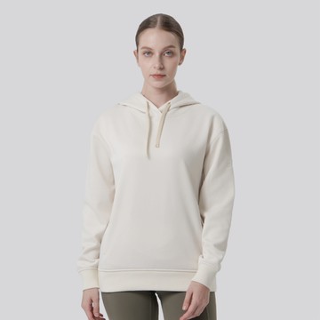 Tipi 輕量內刷毛長袖連帽上衣 男女共版 米黃色