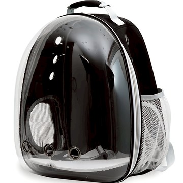 DING DONG PET 寵物透明太空後背包  32 x 25 x 43cm  黑色  1個