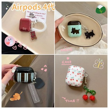 柿子椒熊 柿子熊 櫻桃 咖啡小熊 軟殼蘋果藍牙耳機套 Airpods 4代 Airpods Pro2 1/2/3代保護殼