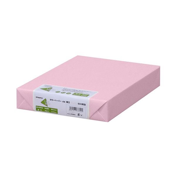 (まとめ) 長門屋商店 Color Paper A4厚口 桃 ナ-3371 1冊(500枚) 〔×5セット〕(代引不可)